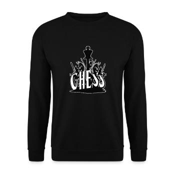 Schach Design - Unisex Pullover - Schwarz - Vorne - Alina (178cm) & Michal (187cm)