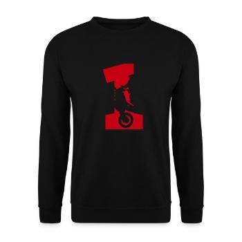 Moto 1 motard - Sweat-shirt Unisexe - noir - Devant - Alina (178cm) & Michal (187cm)