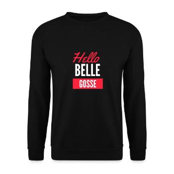 Hello BELLE GOSSE - Sweat-shirt Unisexe - noir - Devant - Alina (178cm) & Michal (187cm)