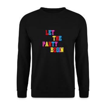 « Que la fête commence-Dansons » - Sweat-shirt Unisexe - noir - Devant - Alina (178cm) & Michal (187cm)