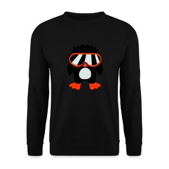 Penguin Bird Cool Ski Goggles DJ Fun Little Bird - Unisex Sweatshirt - black - Front - Alina (178cm) & Michal (187cm)