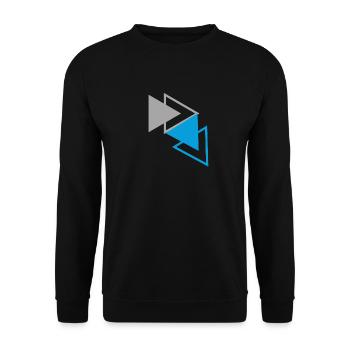 « Triangles Bleu Gris Design » - Sweat-shirt Unisexe - noir - Devant - Alina (178cm) & Michal (187cm)