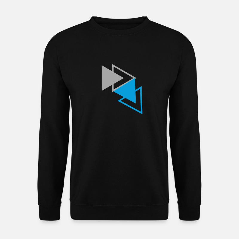 "Triangles Blue Gray Design" - Unisex Sweatshirt - black