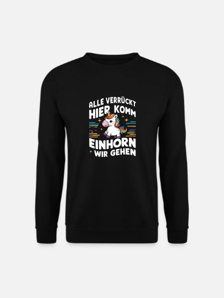 Einhorn Einhörner Fabelwesen Mystisch - Unisex Pullover - Schwarz