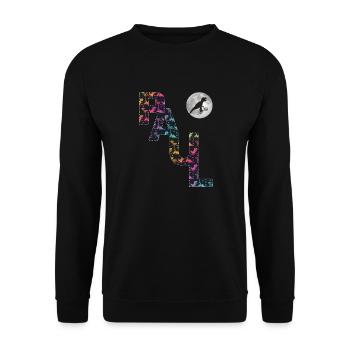 PAUL - Beau prénom de garçon avec dinosaure - Sweat-shirt Unisexe - noir - Devant - Alina (178cm) & Michal (187cm)