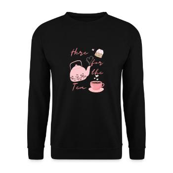 Here for the Tea - Unisex Sweatshirt - black - Front - Alina (178cm) & Michal (187cm)