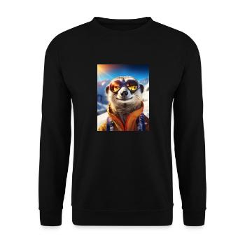 Suricates en vacances au ski - Sweat-shirt Unisexe - noir - Devant - Alina (178cm) & Michal (187cm)