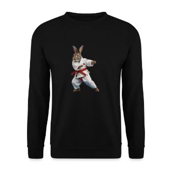 Lapin sportif - Sweat-shirt Unisexe - noir - Devant - Alina (178cm) & Michal (187cm)