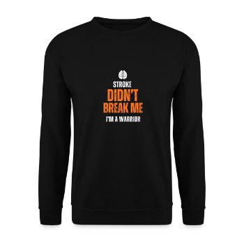 I am a Stroke Survivor. I am a Warrior. - Unisex Pullover - Schwarz - Vorne - Alina (178cm) & Michal (187cm)