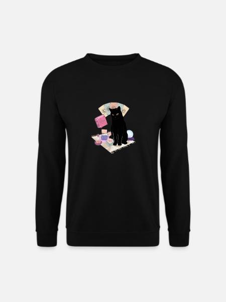 Cat, Tarot and Book of Shadows - Unisex Sweatshirt - black