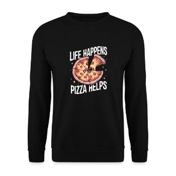 Pizza Italie Restauration rapide - Sweat-shirt Unisexe - noir - Devant - Alina (178cm) & Michal (187cm)