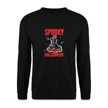 Spooky Halloween Witch – Spooky Witch Design - Unisex Sweatshirt - black - Front - Alina (178cm) & Michal (187cm)