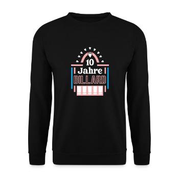 Billard Jubiläum 10 Jahre Trainerin Spielerin Team - Unisex Pullover - Schwarz - Vorne - Alina (178cm) & Michal (187cm)