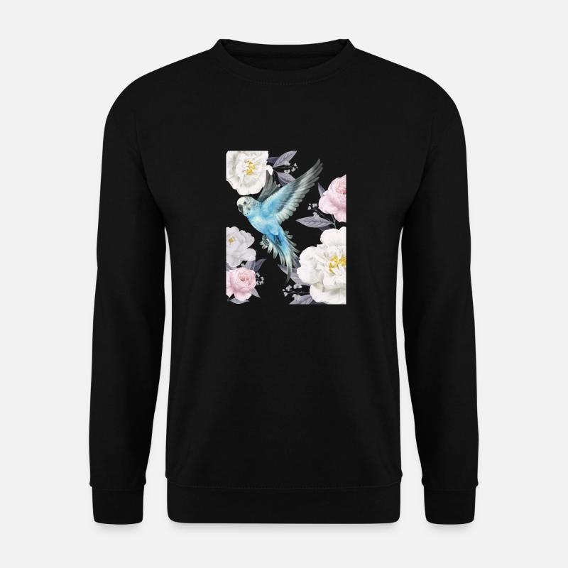 blue bird and roses - Unisex Sweatshirt - black
