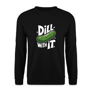 Cucumber Pickle Pickle Food Dill - Unisex Sweatshirt - black - Front - Alina (178cm) & Michal (187cm)