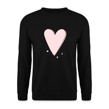 Modern Heart Heart Line - Unisex Sweatshirt - black - Front - Alina (178cm) & Michal (187cm)
