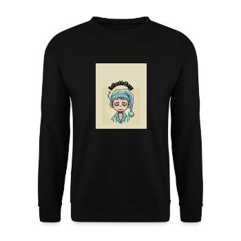 Halbschlafkapp - Unisex Pullover - Schwarz - Vorne - Alina (178cm) & Michal (187cm)