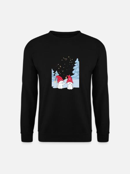 Sweet Winter Cats Love - Cat Love in the Snow - Unisex Sweatshirt - black