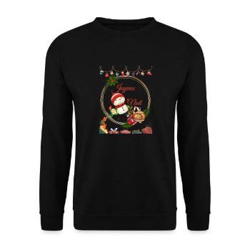Joyeux Noël png - Sweat-shirt Unisexe - noir - Devant - Alina (178cm) & Michal (187cm)