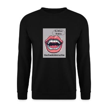 Gschwätzbürschle - Unisex Pullover - Schwarz - Vorne - Alina (178cm) & Michal (187cm)
