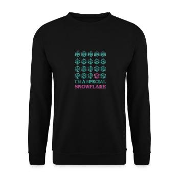 « Je suis un flocon de neige spécial » Design de Noël amusant - Sweat-shirt Unisexe - noir - Devant - Alina (178cm) & Michal (187cm)