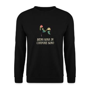 Mens Sana in Corpore Sano - Unisex Sweatshirt - black - Front - Alina (178cm) & Michal (187cm)