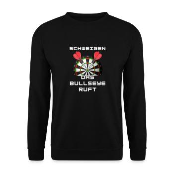 Schweigen das Bullseye ruft - Darts WM - Unisex Pullover - Schwarz - Vorne - Alina (178cm) & Michal (187cm)