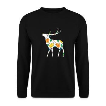Hirsch - Unisex Pullover - Schwarz - Vorne - Alina (178cm) & Michal (187cm)