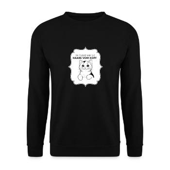 Katze Schneugger - Unisex Pullover - Schwarz - Vorne - Alina (178cm) & Michal (187cm)