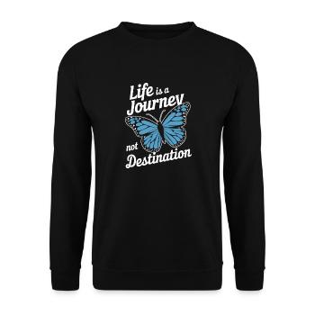 Schmetterling Monarchfalter Bunt Schmetterlinge - Unisex Pullover - Schwarz - Vorne - Alina (178cm) & Michal (187cm)