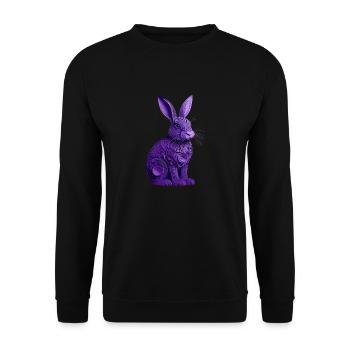 Rabbit violet - Unisex Sweatshirt - black - Front - Alina (178cm) & Michal (187cm)