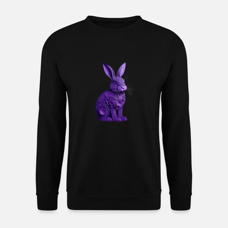 Hase violet - Unisex Pullover - Schwarz
