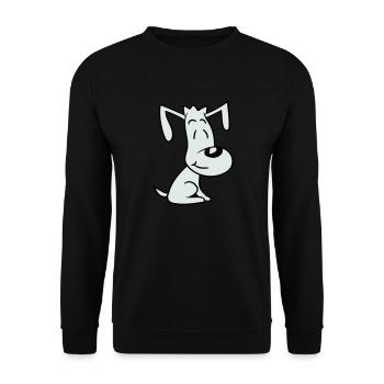 chien assis mignon petit chiot heureux animal de compagnie - Sweat-shirt Unisexe - noir - Devant - Alina (178cm) & Michal (187cm)