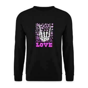 xoxo love you amore Flowers Women Valentine day 14 - Unisex Sweatshirt - black - Front - Alina (178cm) & Michal (187cm)