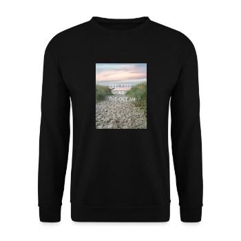 Feel free as the Ocean - Unisex Pullover - Schwarz - Vorne - Alina (178cm) & Michal (187cm)