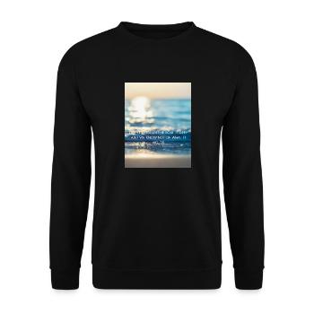 LIKE THE OCEAN THE SOUL IS DEEP AND WE KNOW NOT - Unisex Pullover - Schwarz - Vorne - Alina (178cm) & Michal (187cm)