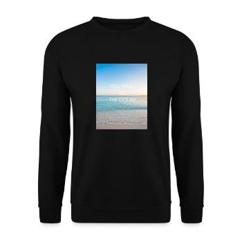Feel free as the Ocean - Unisex Pullover - Schwarz - Vorne - Alina (178cm) & Michal (187cm)