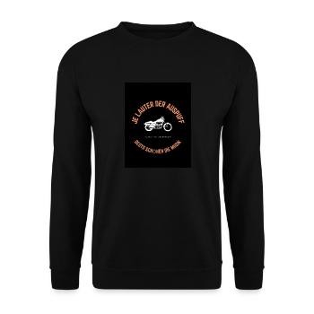 Je lauter der Auspuff desto schöner die Musik - Unisex Pullover - Schwarz - Vorne - Alina (178cm) & Michal (187cm)