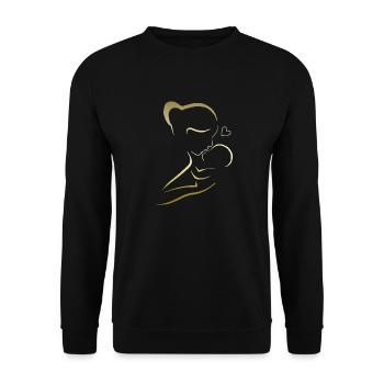 Mama liebt dich Mama Blumen Frauen Valentinstag - Unisex Pullover - Schwarz - Vorne - Alina (178cm) & Michal (187cm)