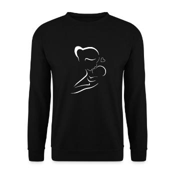 Mama liebt dich Mama Blumen Frauen Valentinstag - Unisex Pullover - Schwarz - Vorne - Alina (178cm) & Michal (187cm)