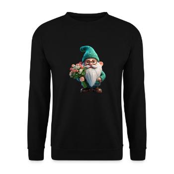 Nain de jardin Saint-Valentin - Sweat-shirt Unisexe - noir - Devant - Alina (178cm) & Michal (187cm)