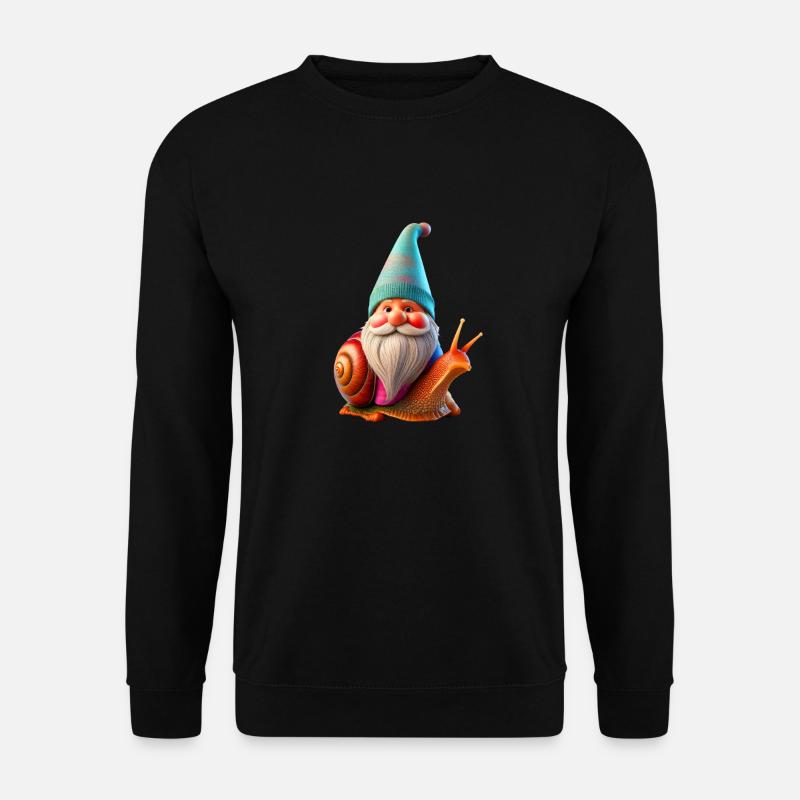Gartenzwerg Schneckenreiter - Unisex Pullover - Schwarz
