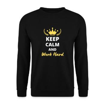 Keep Calm and Work Hard - Sweat-shirt Unisexe - noir - Devant - Alina (178cm) & Michal (187cm)