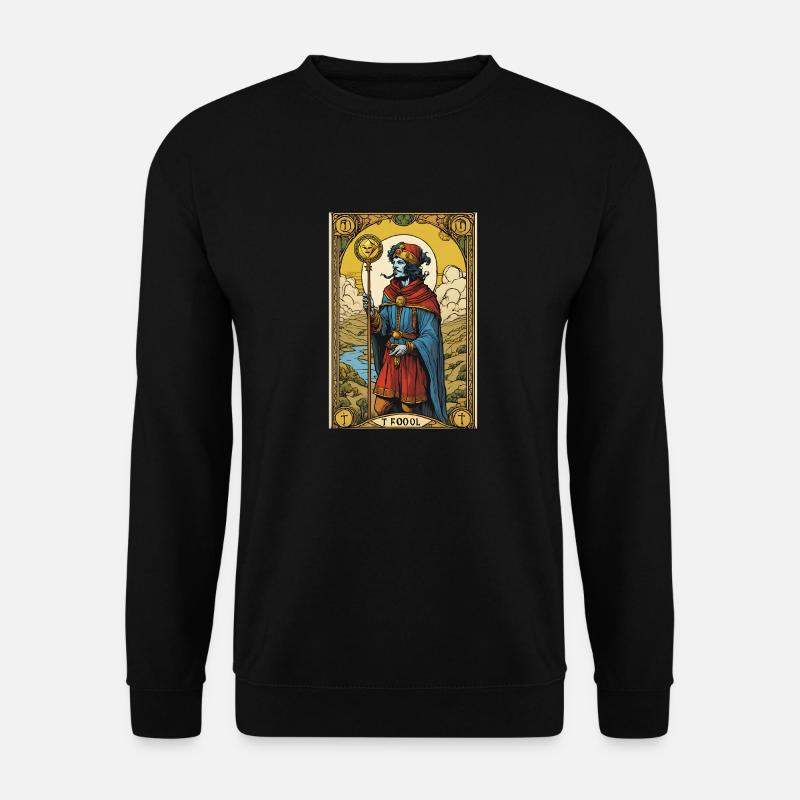 Tarot Card the Fool/ Tarotkarte der Narr - Unisex Pullover - Schwarz