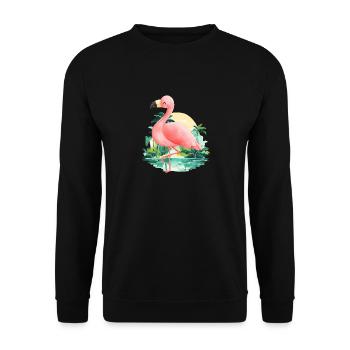 Flamant - Sweat-shirt Unisexe - noir - Devant - Alina (178cm) & Michal (187cm)