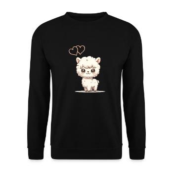alpaka love - Unisex Pullover - Schwarz - Vorne - Alina (178cm) & Michal (187cm)