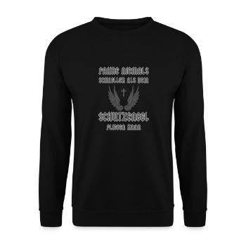 Schutzengel - Unisex Pullover - Schwarz - Vorne - Alina (178cm) & Michal (187cm)