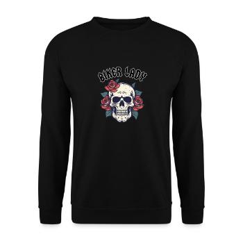 MOTARDE DAME À LA ROSE - Sweat-shirt Unisexe - noir - Devant - Alina (178cm) & Michal (187cm)