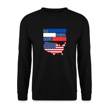 MOTARD DE LA VIEILLE ÉCOLE US - Sweat-shirt Unisexe - noir - Devant - Alina (178cm) & Michal (187cm)