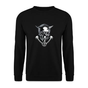 The Devil Scull - Unisex Sweatshirt - black - Front - Alina (178cm) & Michal (187cm)